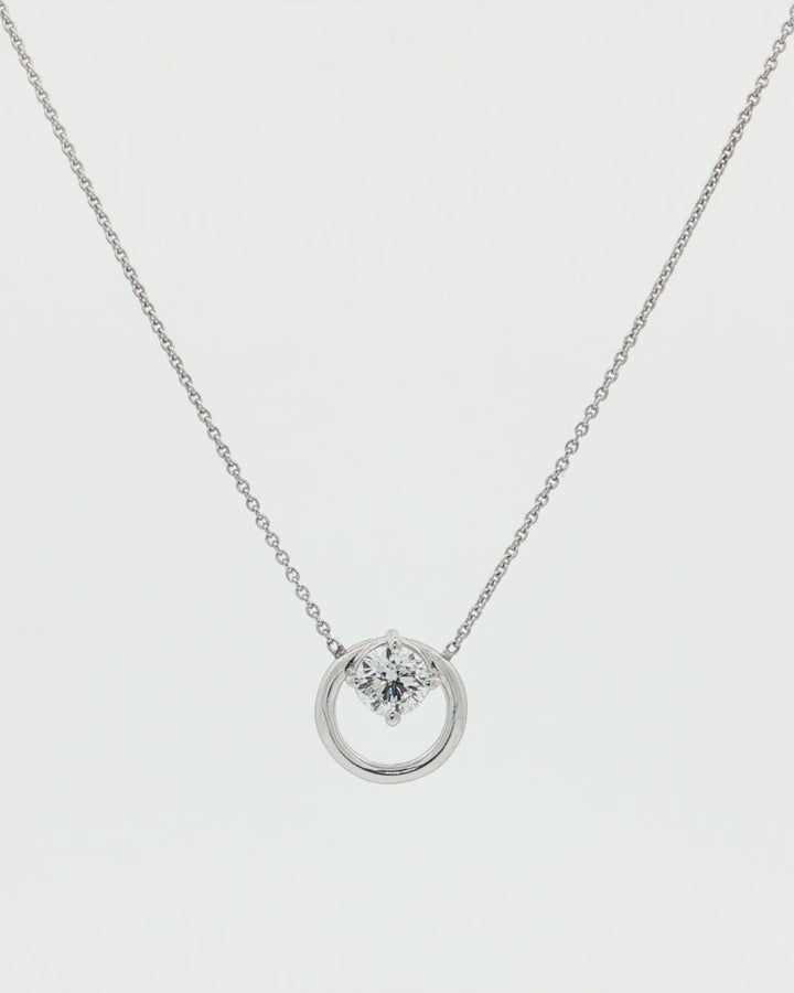 2025 Stocking Stuffer Sterling Silver 18" 0.40CT Round Brilliant LAB Created Diamond Necklace.
