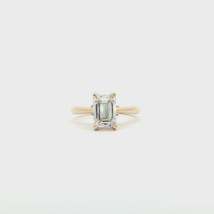 Graziella 14KT Yellow Gold 2.10CTW Emerald Shape Modern Grown Diamond Engagement Ring.