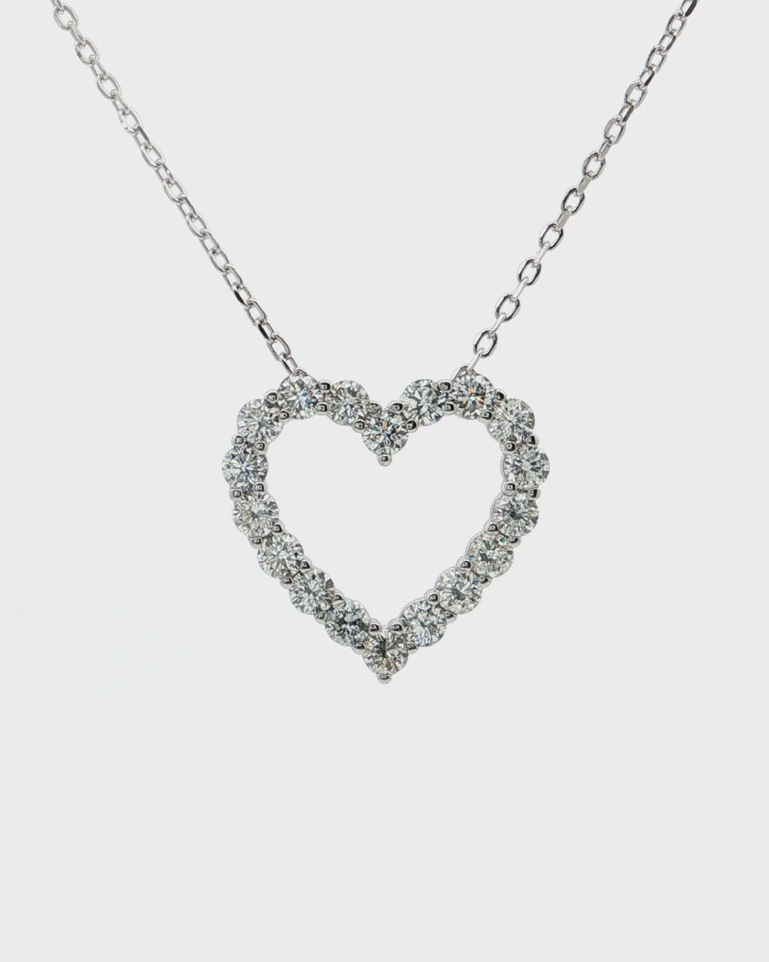 Black Friday 2025 Special Sterling Silver 18" 1.00CTW LAB Created Diamond Heart Necklace